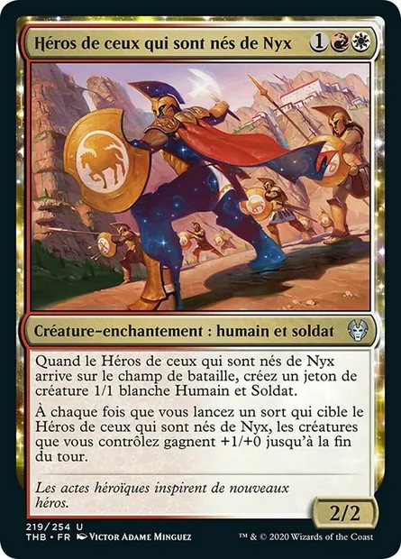 Héros de ceux qui sont nés de Nyx, carte Magic THB 219 — extension Theros Beyond Death
