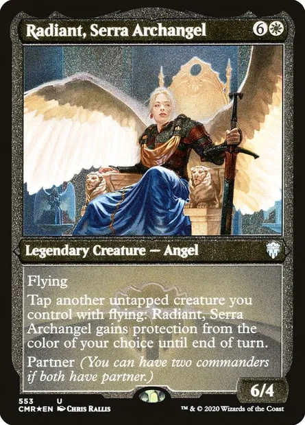 Radiant, Serra Archangel, Magic card CMR 553 — Commander Legends set