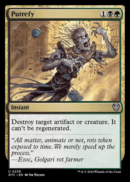 Putrefy, Magic card OTC 238 — Outlaws of Thunder Junction Commander set