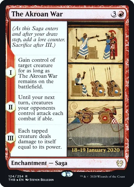 La Guerre d'Akros, carte Magic PTHB 124s — extension Theros Beyond Death Promos