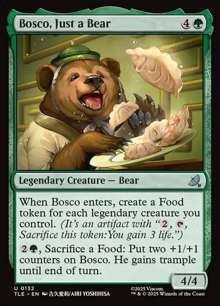Bosco, Just a Bear, Magic card TLE 132 — Avatar: The Last Airbender Eternal set