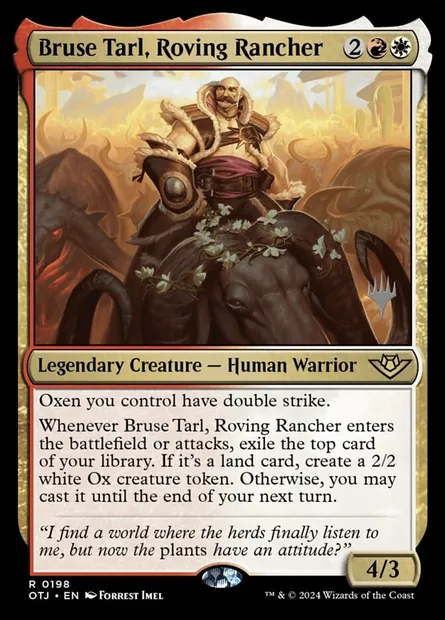 Bruse Tarl, Roving Rancher, Magic card POTJ 198p — Outlaws of Thunder Junction Promos set