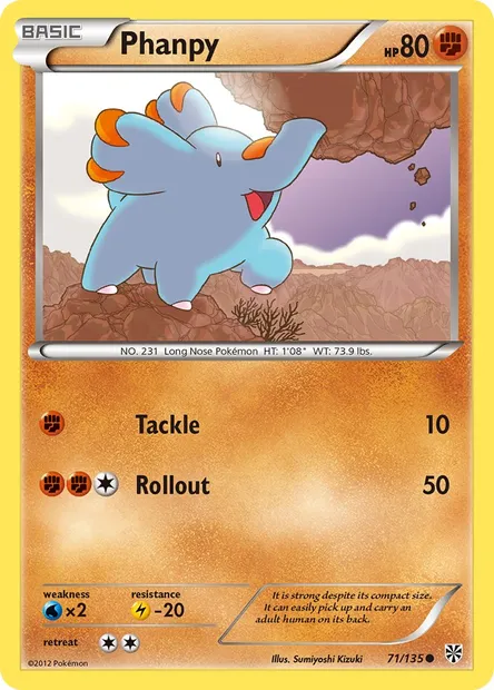 Phanpy, Pokémon card PLS 71 — Plasma Storm set