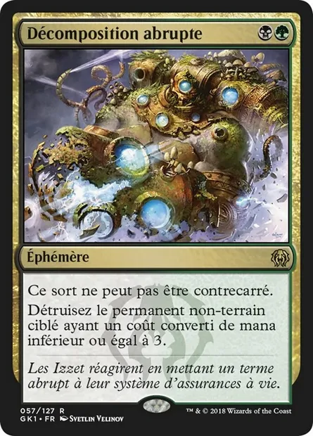 Décomposition abrupte, carte Magic GK1 57 — extension GRN Guild Kit