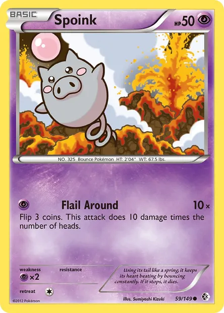 Spoink, Pokémon card BCR 59 — Boundaries Crossed set