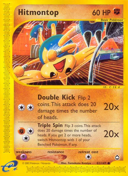 Hitmontop, Pokémon card AQ 82 — Aquapolis set