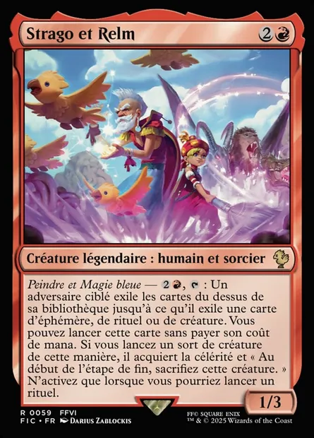 Strago et Relm, carte Magic FIC 59 — extension Final Fantasy Commander