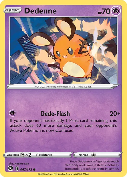 Dedenne, Pokémon card BRS 067 — Brilliant Stars set