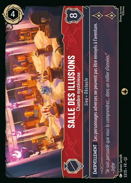 Salle des illusions - Chambre mystérieuse, carte Disney Lorcana Q2-033 — extension Quête des Illumineurs: Vol au palais