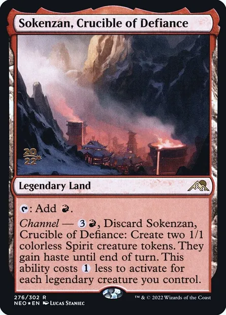 Sokenzan, le Creuset de la défiance, carte Magic PNEO 276s — extension Kamigawa: Neon Dynasty Promos