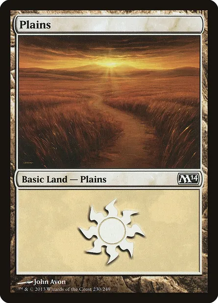 Plains, Magic card M14 230 — Magic 2014 set