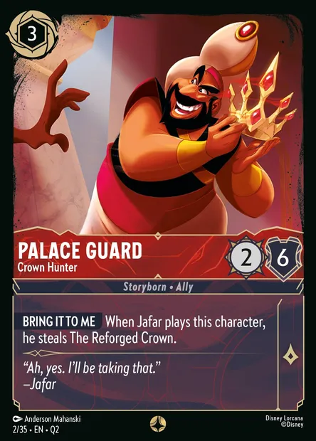 Palace Guard - Crown Hunter, Disney Lorcana card Q2-002 — Illumineer's Quest: Palace Heist set