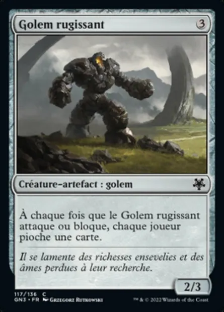 Golem rugissant, carte Magic GN3 117 — extension Game Night: Free-for-All