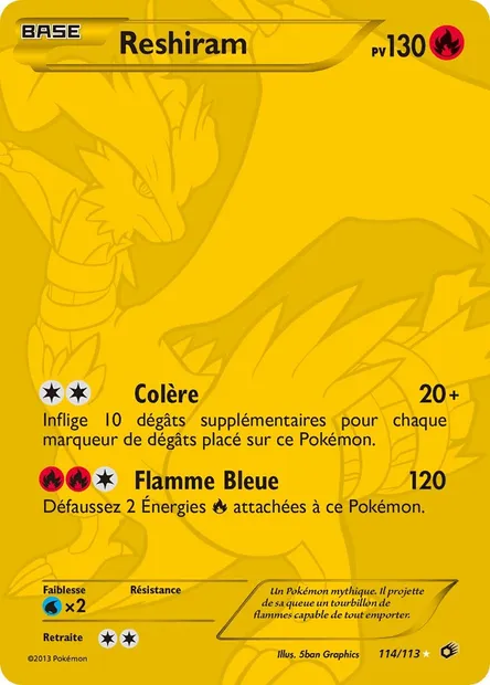 Reshiram, carte Pokémon LTR 114 — extension Legendary Treasures