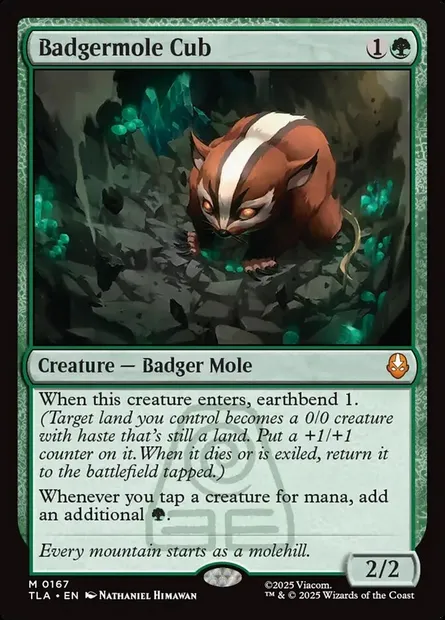 Badgermole Cub, Magic card TLA 167 — Avatar: The Last Airbender set