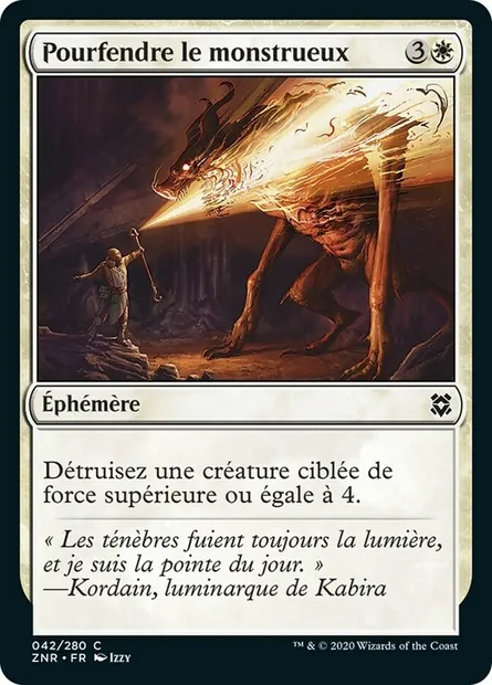 Pourfendre le monstrueux, carte Magic ZNR 42 — extension Renaissance de Zendikar