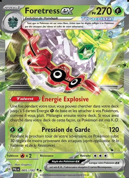 Foretress-ex, carte Pokémon PAL 005 — extension Évolutions à Paldea