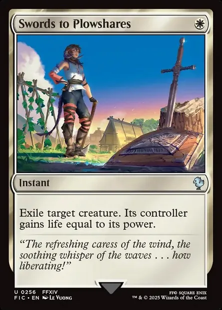 Swords to Plowshares, Magic card FIC 256 — Final Fantasy Commander set