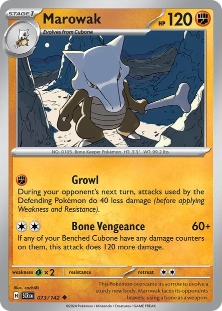 Marowak, Pokémon card SCR 073 — Stellar Crown set