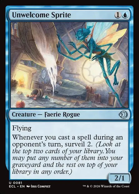 Unwelcome Sprite, Magic card ECL 81 — Lorwyn Eclipsed set