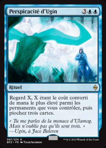 Perspicacité d'Ugin, carte Magic BFZ 87 — extension La bataille de Zendikar