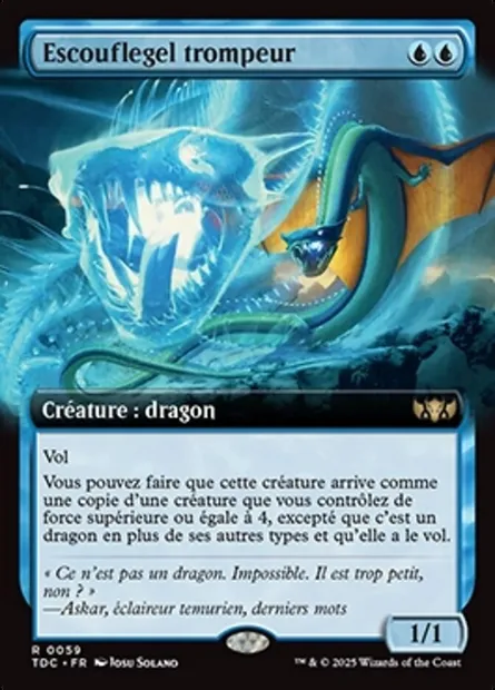 Escouflegel trompeur, carte Magic TDC 59 — extension Tarkir: Dragonstorm Commander