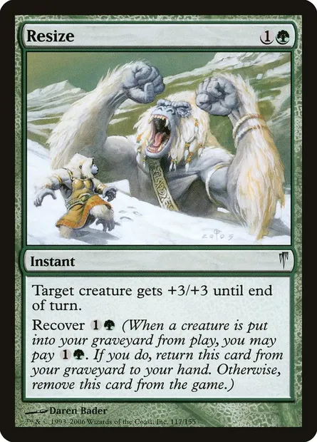 Resize, Magic card CSP 117 — Coldsnap set