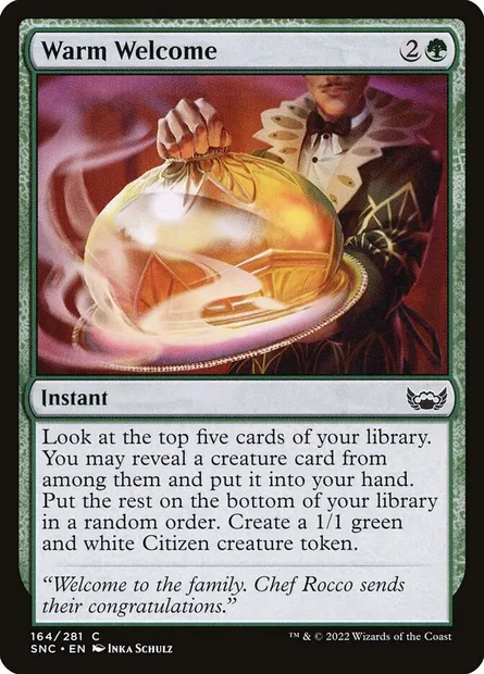 Warm Welcome, Magic card SNC 164 — Streets of New Capenna set
