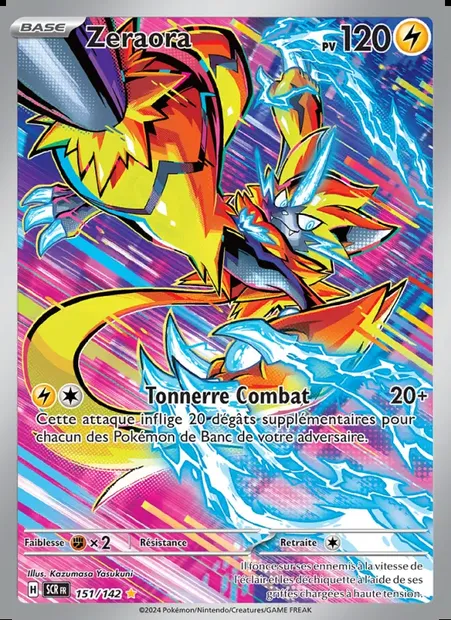 Zeraora, carte Pokémon SCR 151 — extension Couronne Stellaire