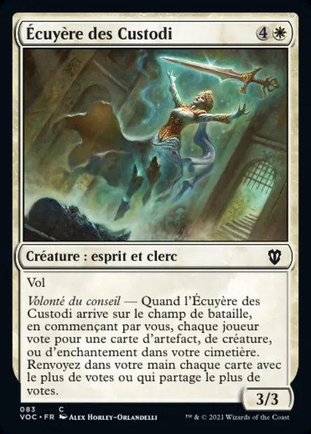 Écuyère des Custodi, carte Magic VOC 83 — extension Crimson Vow Commander