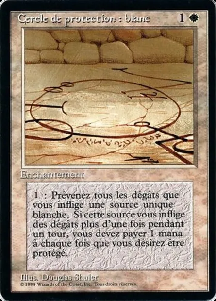 Cercle de protection : blanc, carte Magic FBB 13 — extension Foreign Black Border