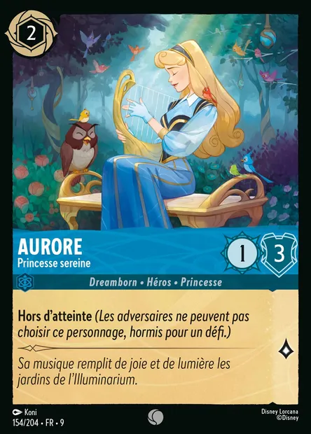 Aurore - Princesse sereine, carte Disney Lorcana CH9-154 — extension Fabuleux