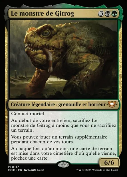 Le monstre de Gitrog, carte Magic EOC 117 — extension Edge of Eternities Commander