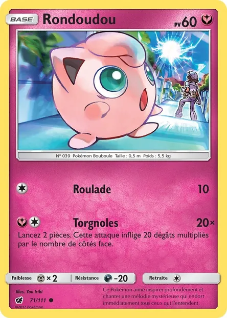 Rondoudou, carte Pokémon CIN 71 — extension Invasion Carmin