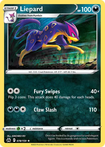 Liepard, Pokémon card CRZ 078 — Crown Zenith set