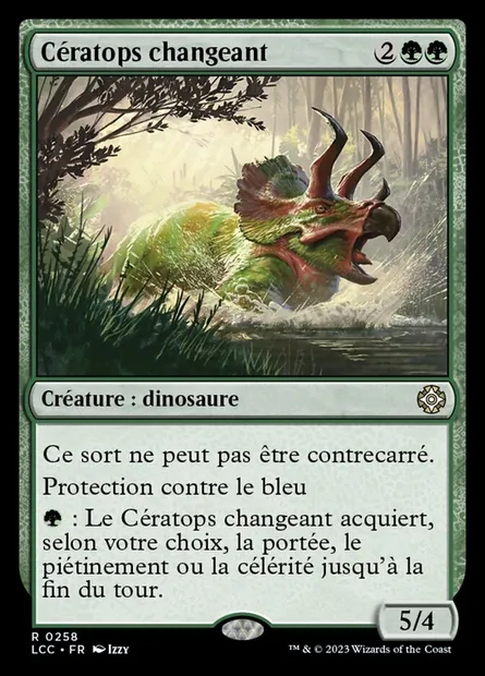 Cératops changeant, carte Magic LCC 258 — extension The Lost Caverns of Ixalan Commander