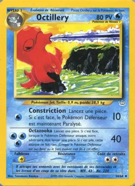 Octillery, carte Pokémon NR 34 — extension Neo Revelation
