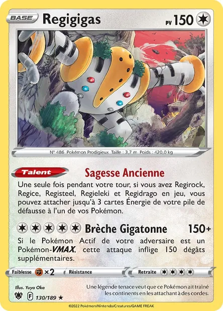 Regigigas, carte Pokémon ASR 130 — extension Astres Radieux