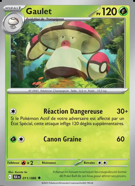 Gaulet, carte Pokémon BLK 011 — extension Foudre Noire