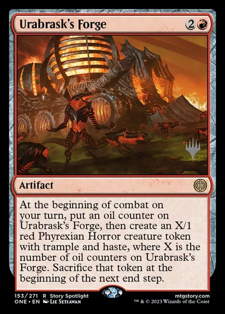 Urabrask's Forge, Magic card PONE 153p — Phyrexia: All Will Be One Promos set