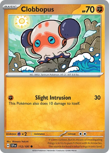 Clobbopus, Pokémon card SSP 112 — Surging Sparks set