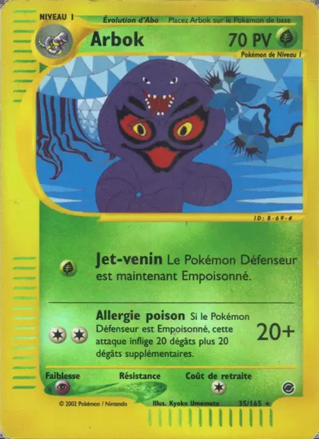 Arbok, carte Pokémon EX 35 — extension Expedition