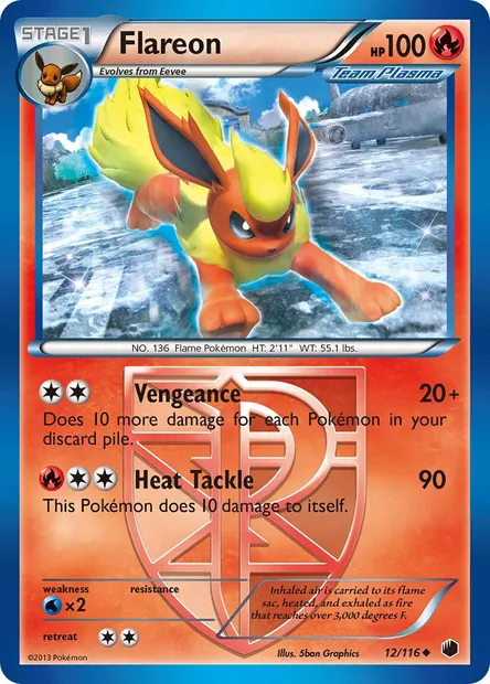 Flareon, Pokémon card PLF 12 — Plasma Freeze set