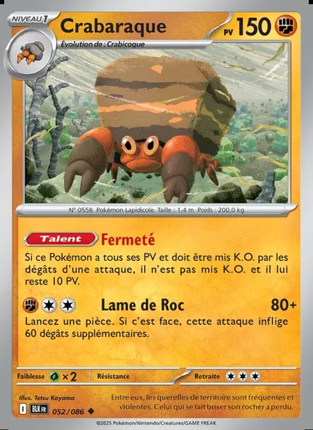 Crabaraque, carte Pokémon BLK 052 — extension Foudre Noire