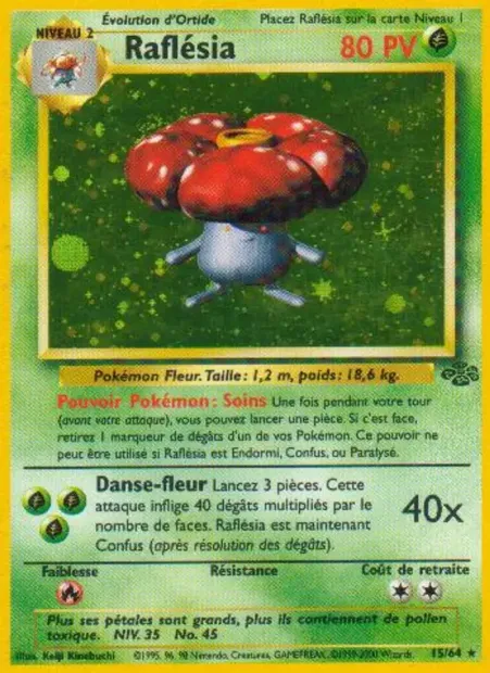 Raflésia, carte Pokémon JU 15 — extension Jungle