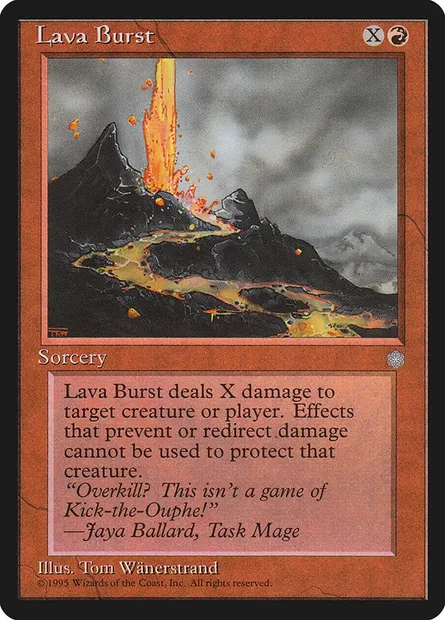 Explosion de lave, carte Magic ICE 198 — extension Ere Glaciaire