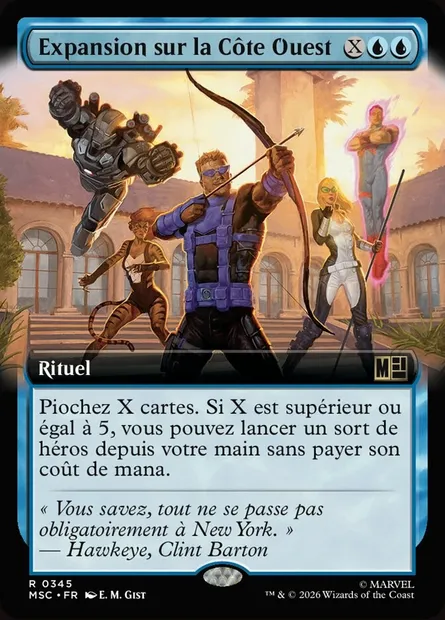 Expansion sur la Côte Ouest, carte Magic MSC 345 — extension Marvel Super Heroes Commander