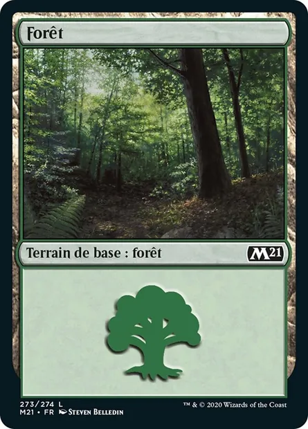Forêt, carte Magic M21 273 — extension Core Set 2021