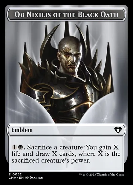 Ob Nixilis of the Black Oath Emblem, carte Magic TCMM 52 — extension Commander Masters Tokens