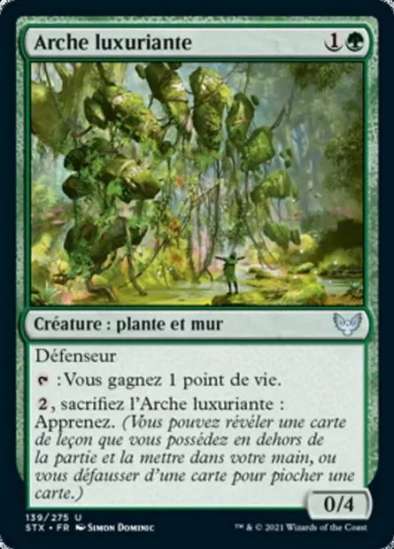 Arche luxuriante, carte Magic STX 139 — extension Strixhaven: l'Académie des Mages